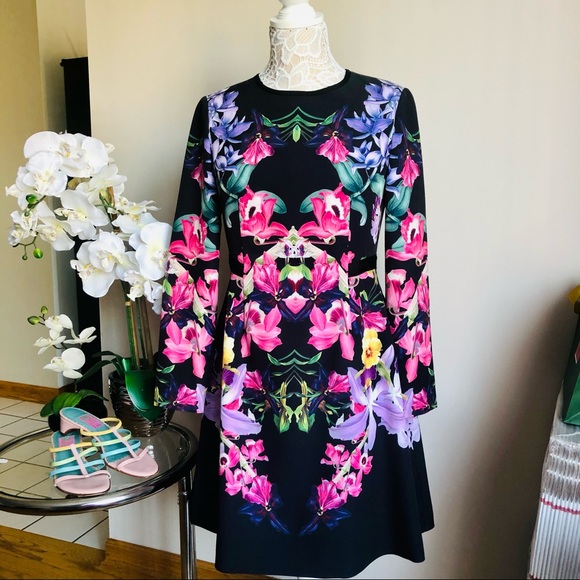 Ted Baker Dresses & Skirts - Ted Baker Lost Garden Long Sleeve Fit Flare Dress